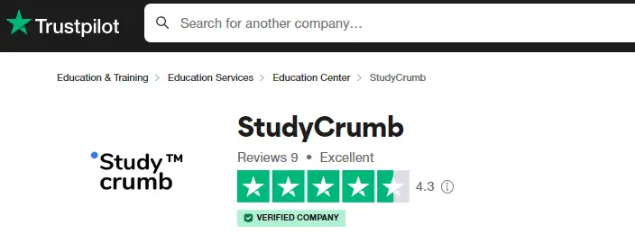 Studycrumb Review on Trustpilot
