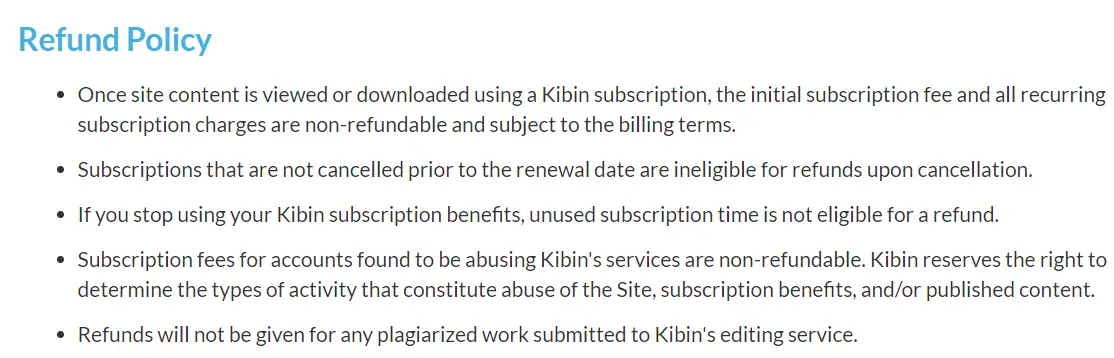 Kibin guarantees