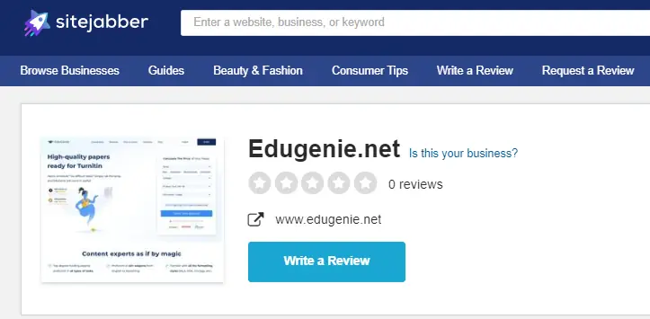 Edugenie reviews Sitejabber