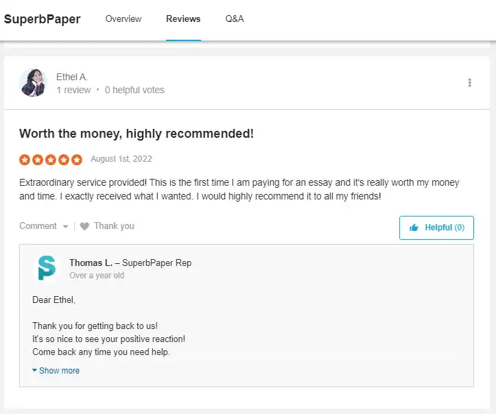 Superbpaper reviews
