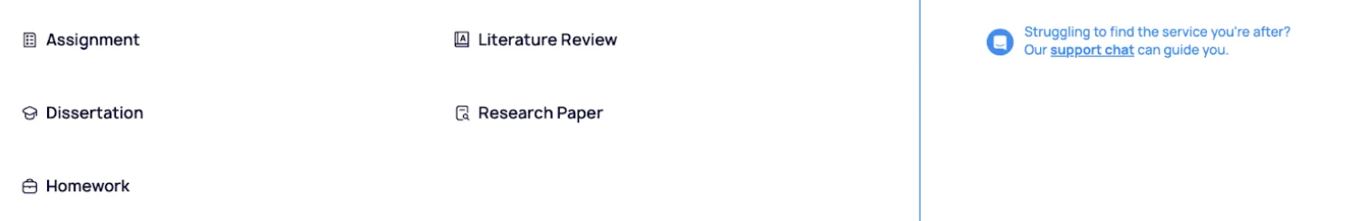Types of Services Provided