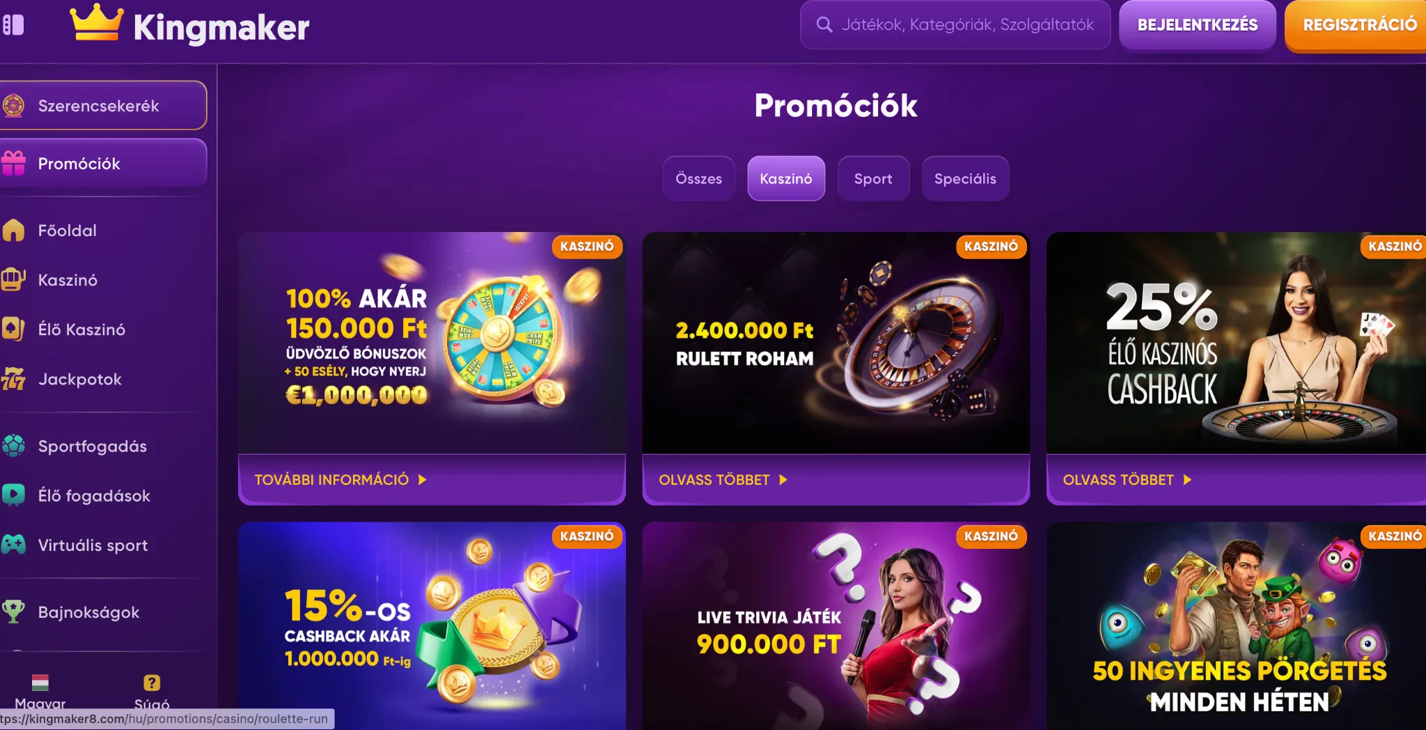 Bónuszok és Promóciók