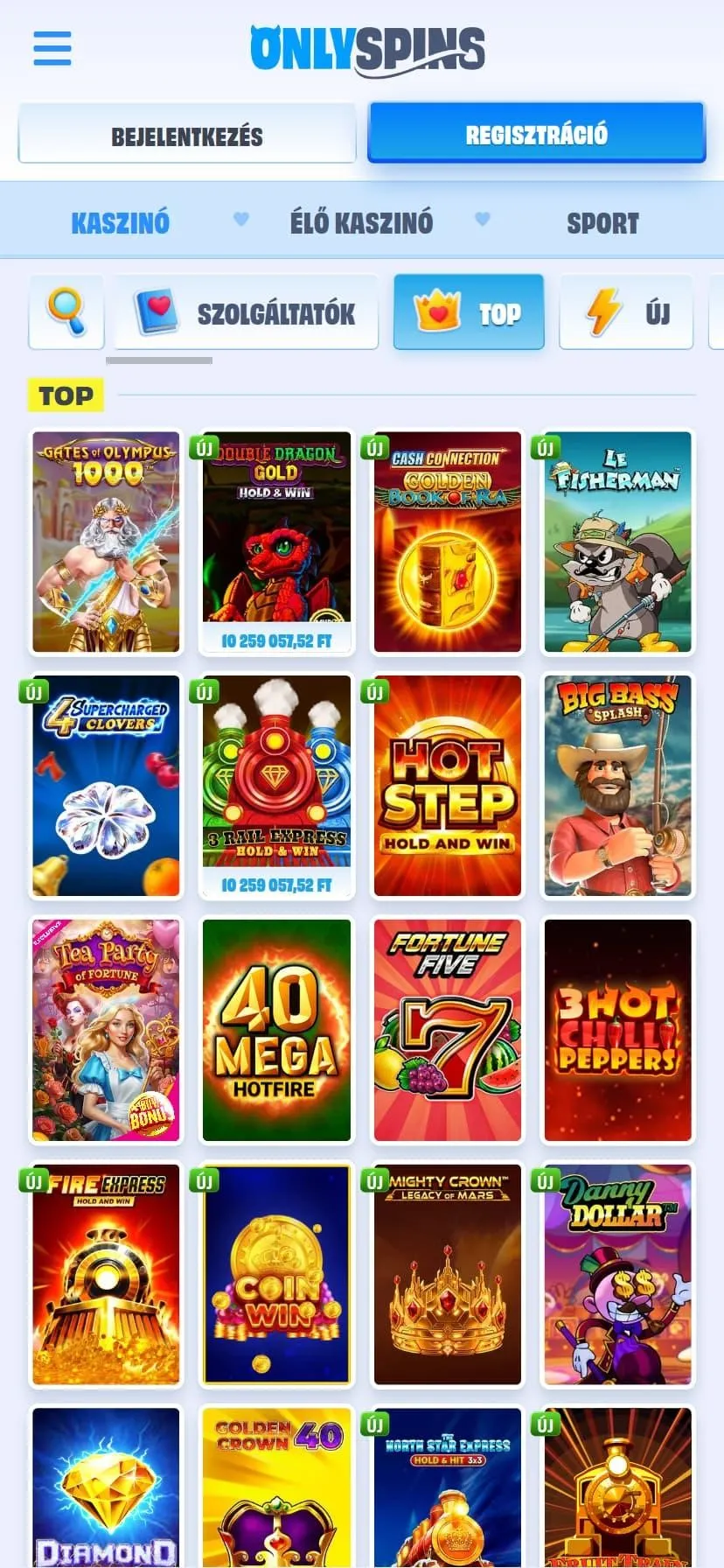 Az OnlySpins Kaszinó mobilon Az OnlySpins Kaszinó mobilon