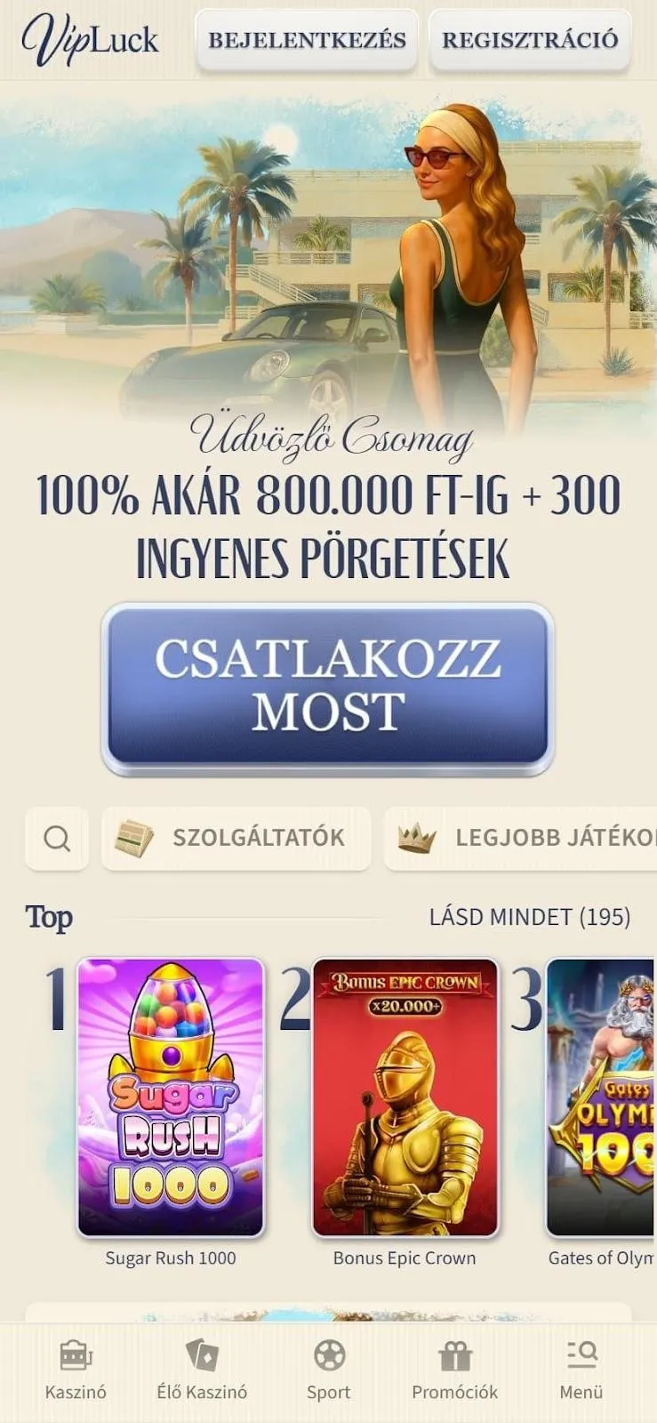 VipLuck mobil el&eacute;rhetős&eacute;ge