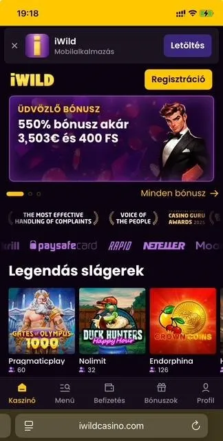 iWild honlap - mobil app iWild honlap - mobil app