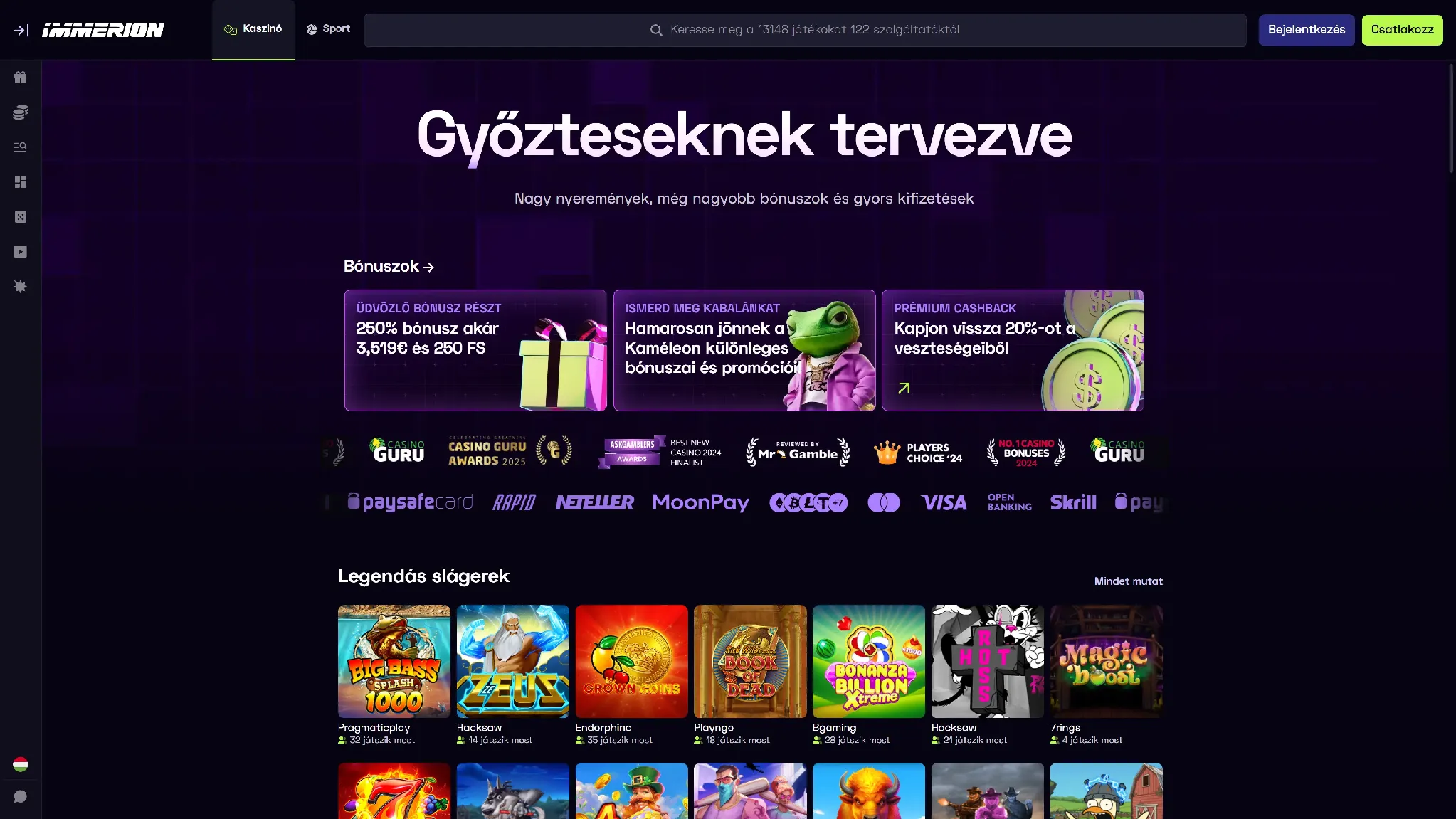 Az Immerion Kaszinó regisztráció első lépése