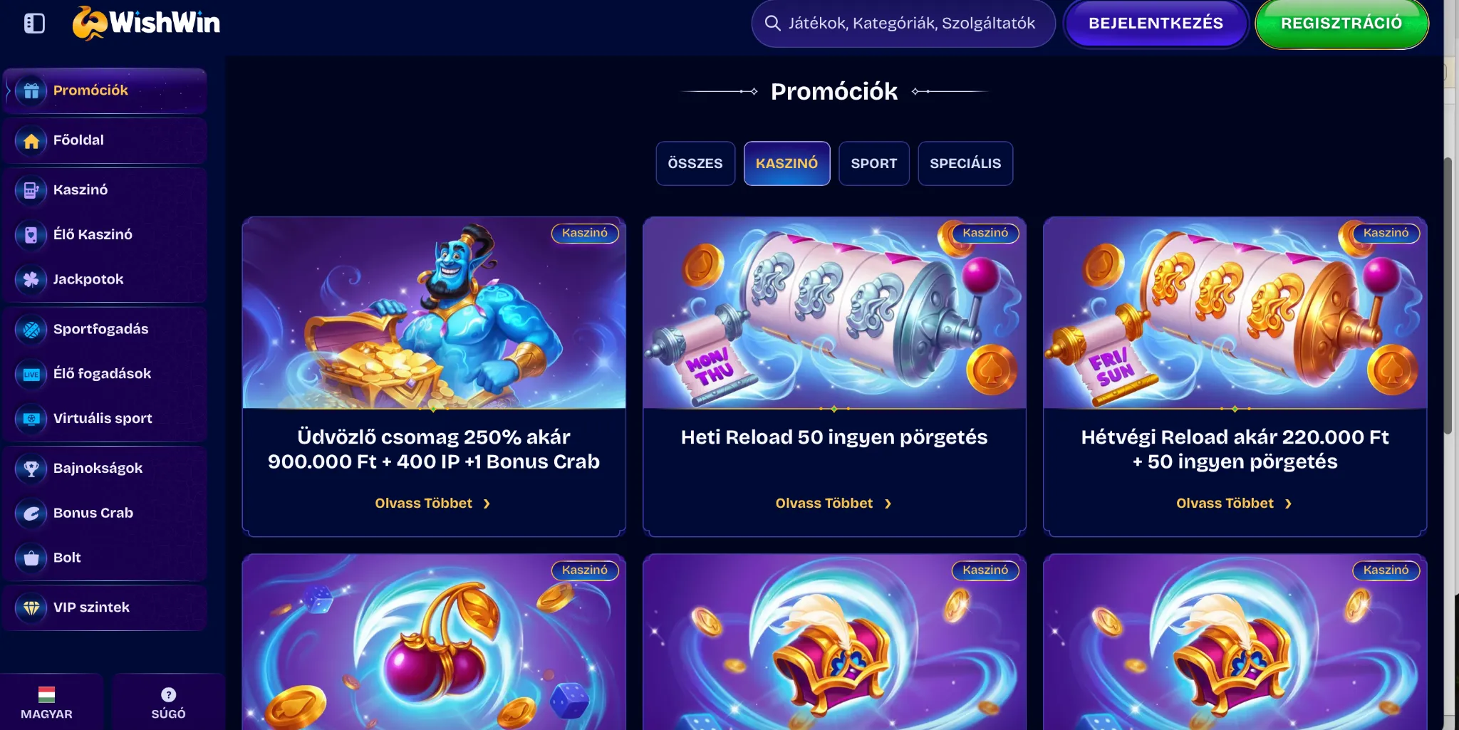 Bónuszok és Promóciók