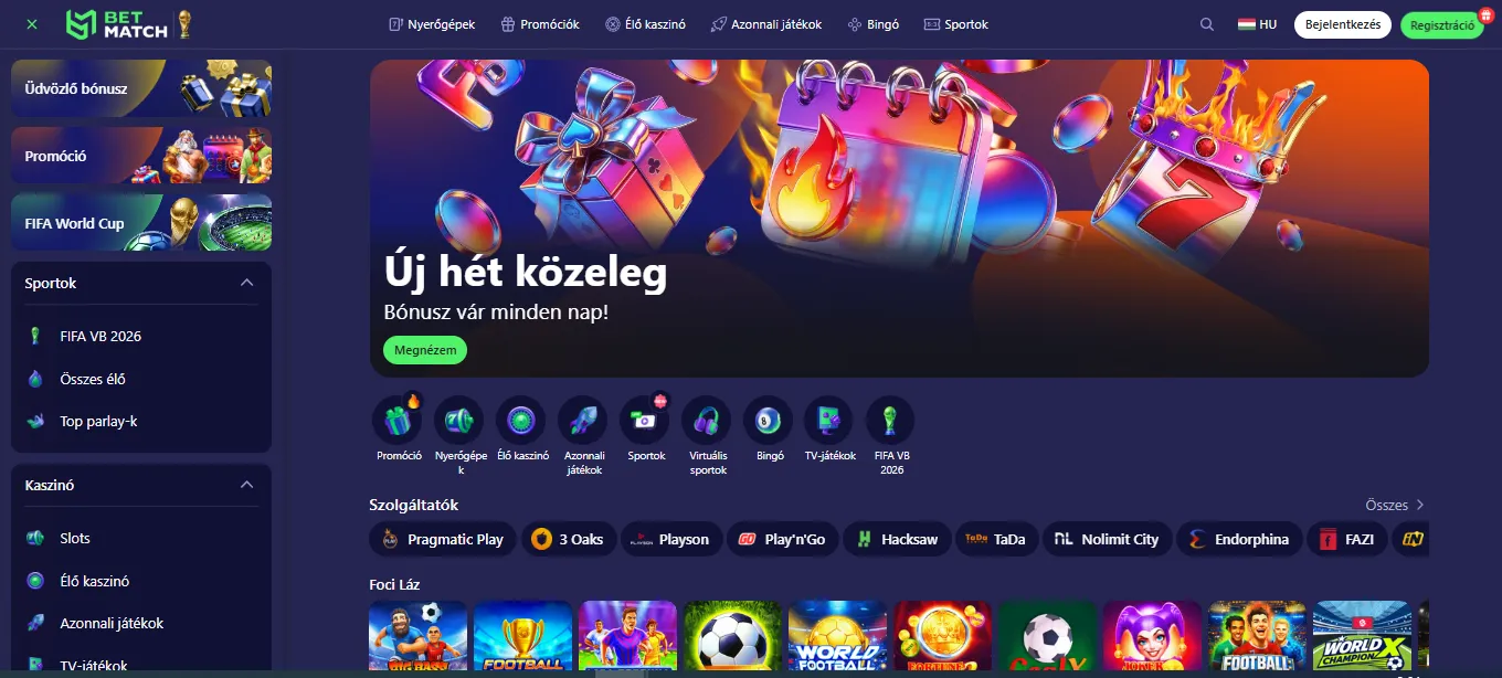 BetMatch kezdőlap