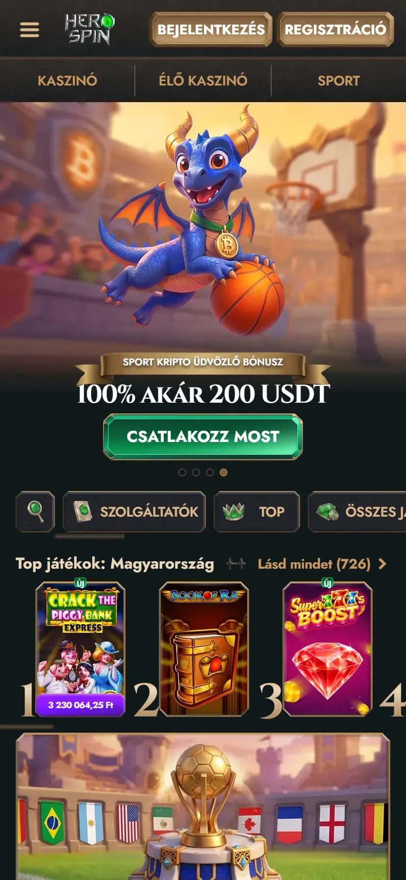 A Herospin mobil nézetben A Herospin mobil nézetben