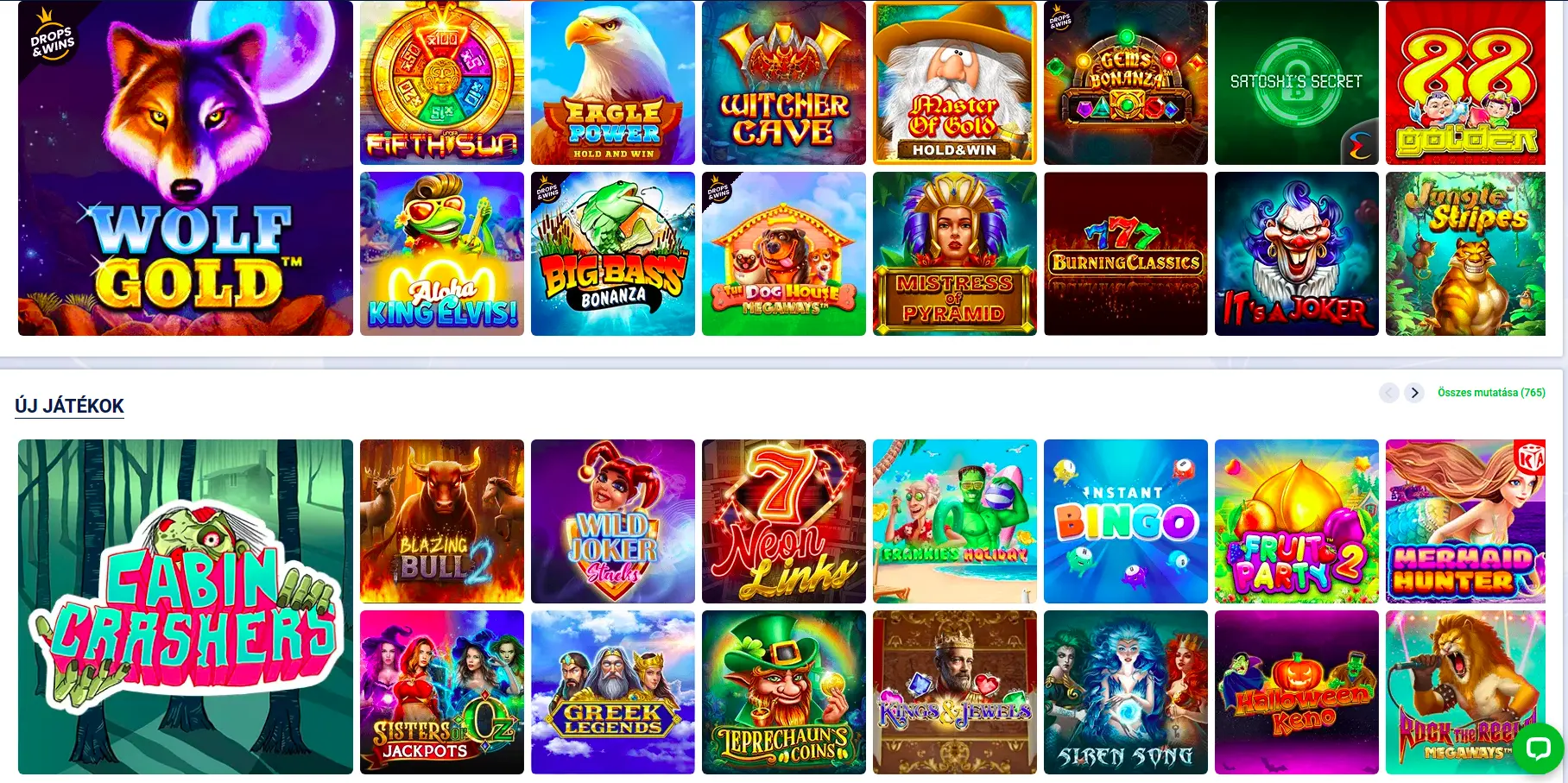 A 20bet Casino játékok
