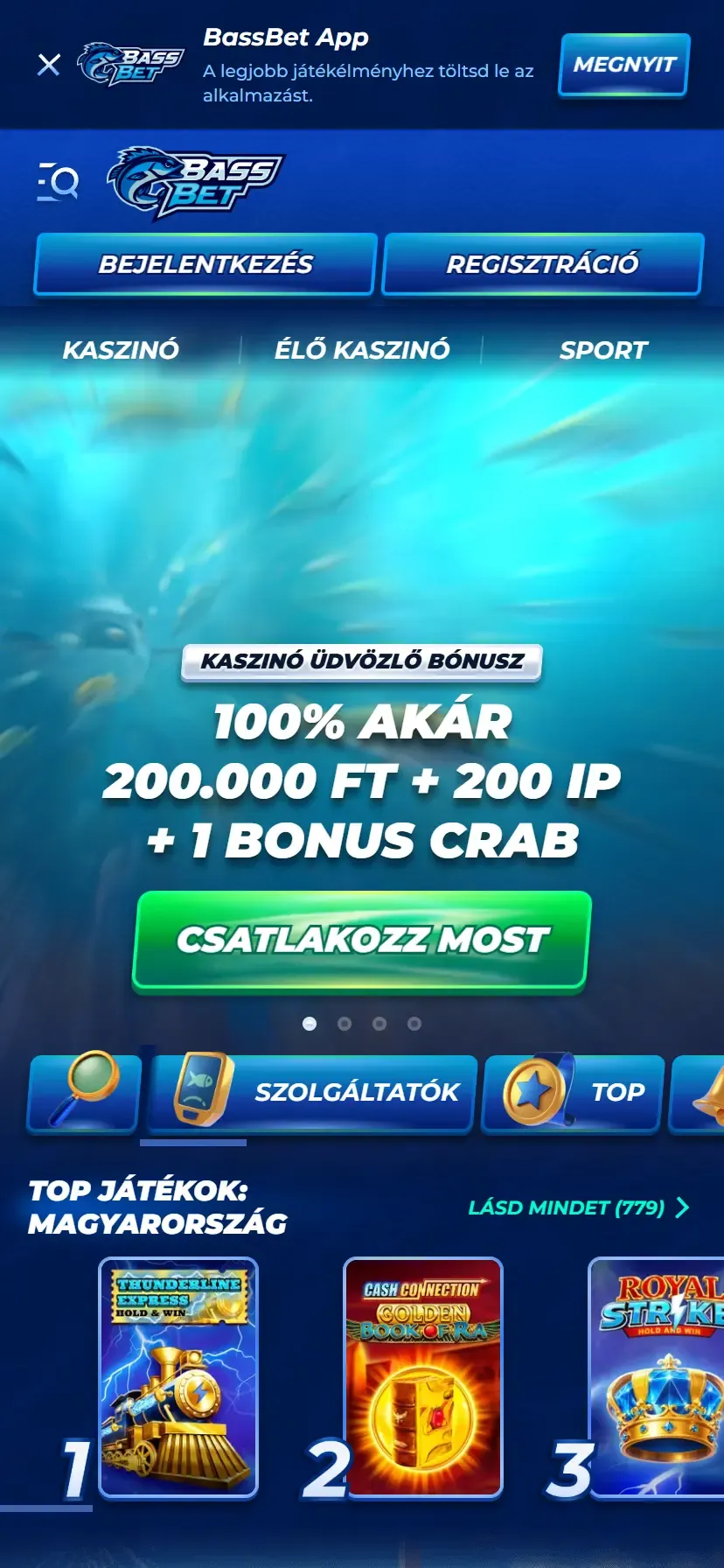 A Bassbet mobil változata A Bassbet mobil változata