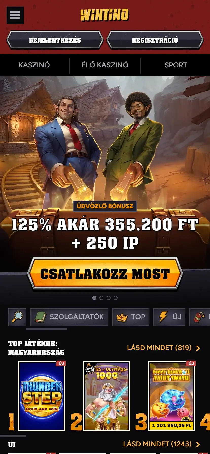 A Wintino Casino mobilon