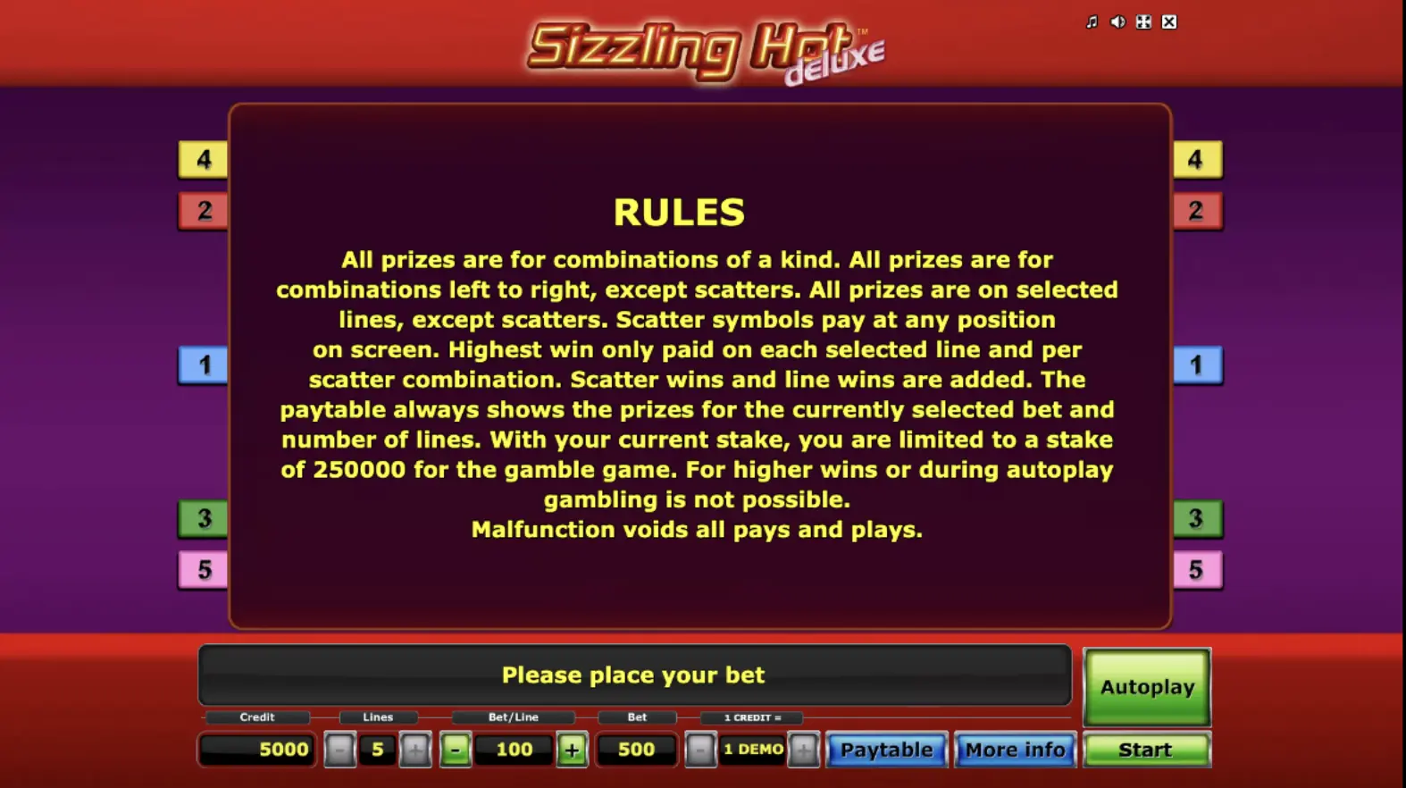 A Sizzling Hot Deluxe casino