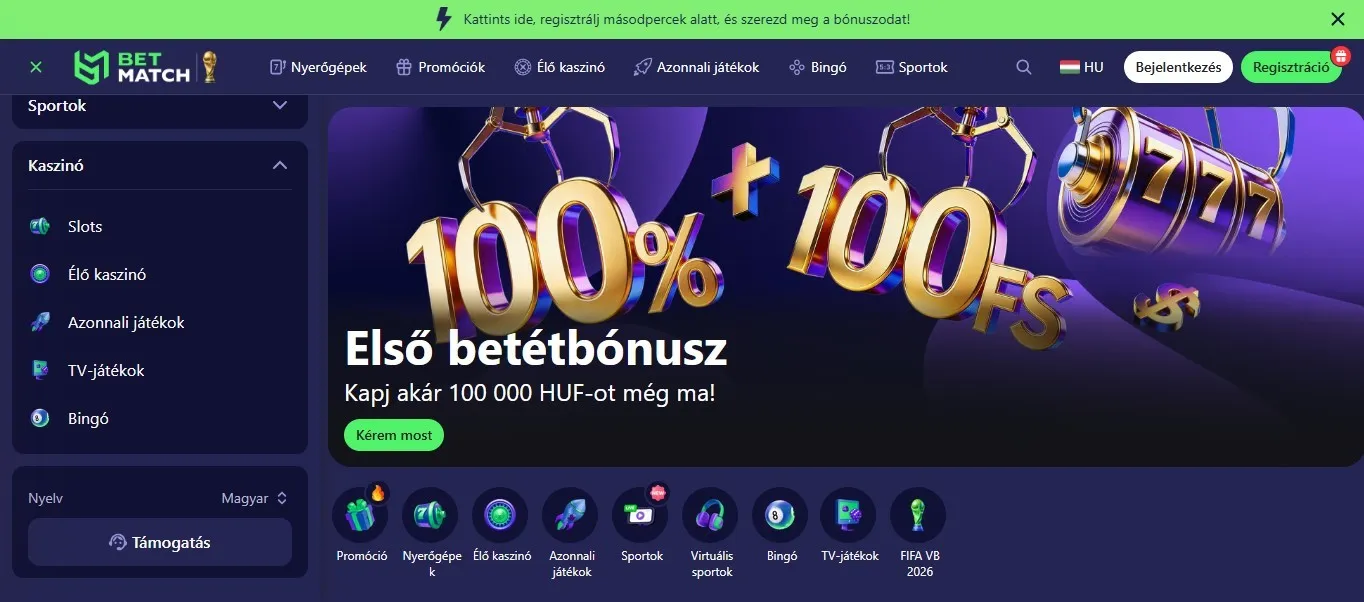 Honlap kezdőoldal