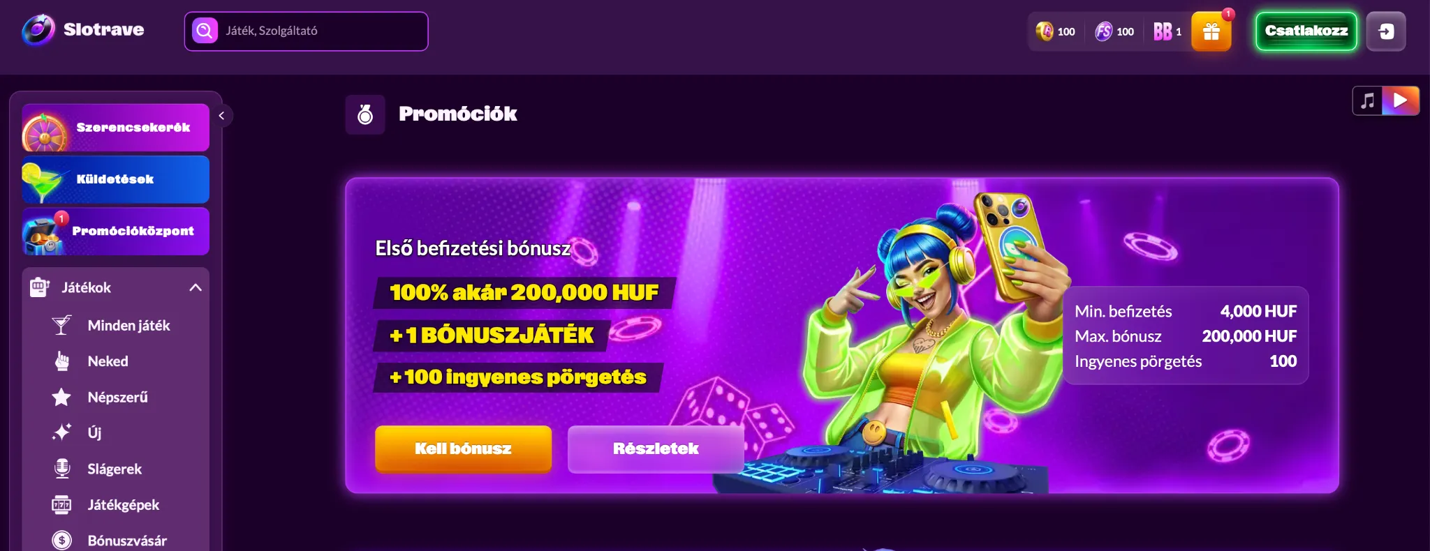 B&oacute;nuszok &eacute;s Prom&oacute;ci&oacute;k