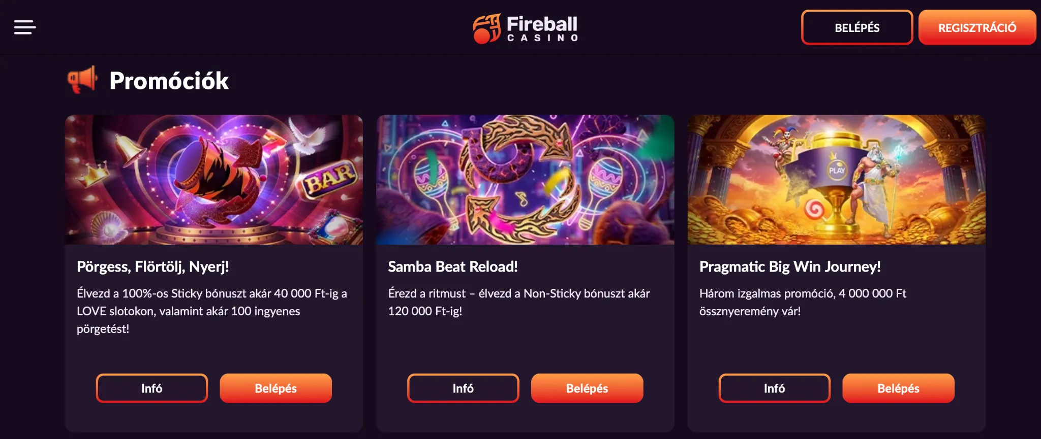 Bónuszok és Promóciók Bónuszok és Promóciók