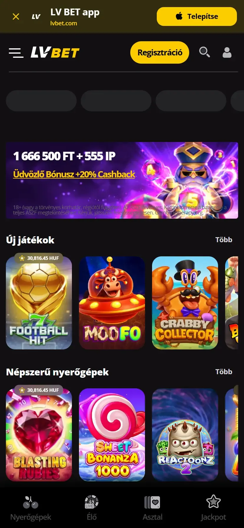 Az LVBet Kaszinó mobilon Az LVBet Kaszinó mobilon