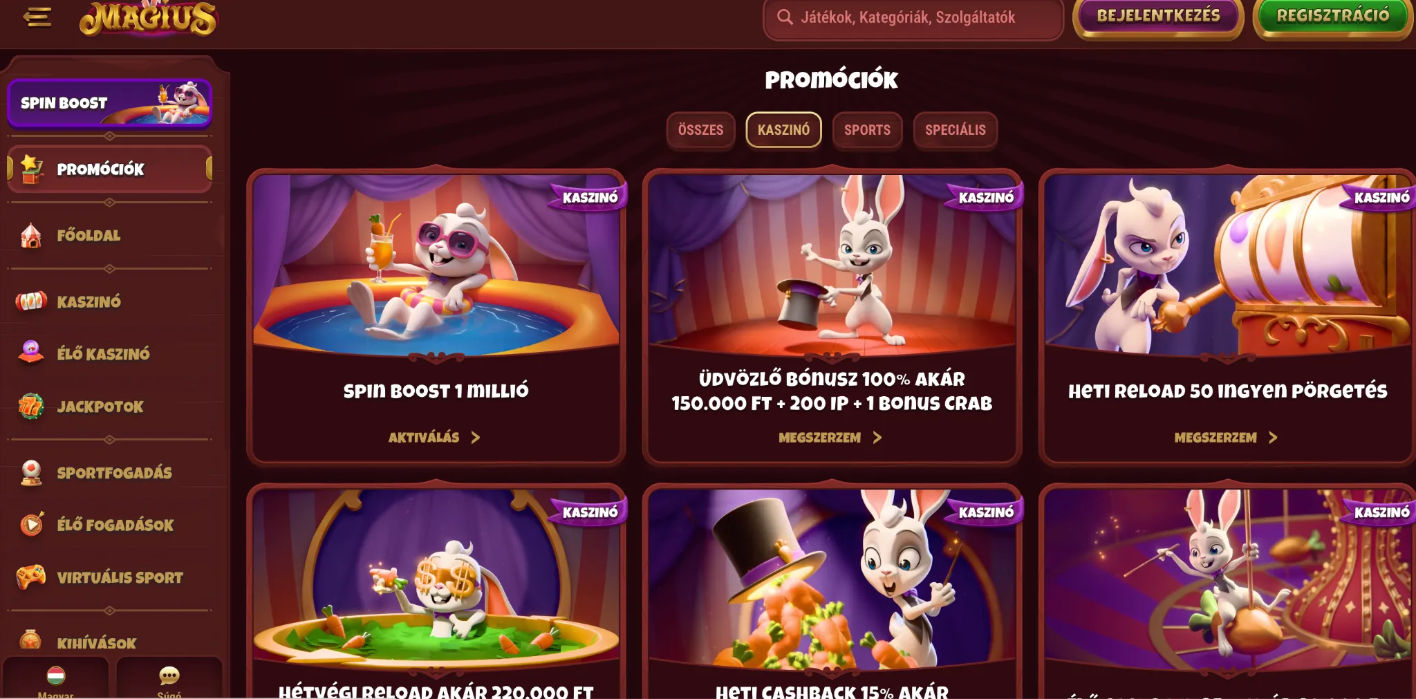 Bónuszok és Promóciók