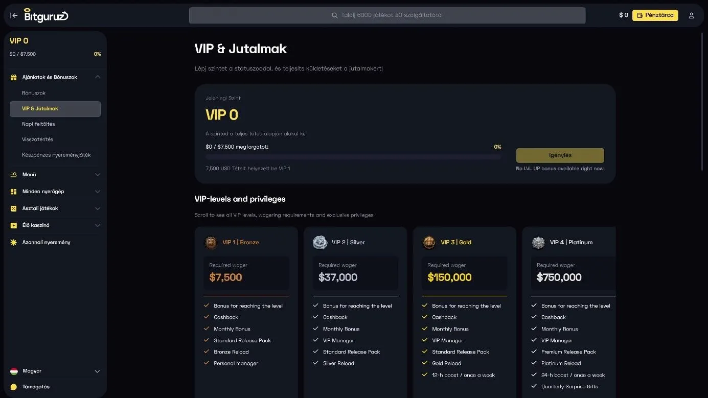 VIP-hűségbónuszok VIP-hűségbónuszok