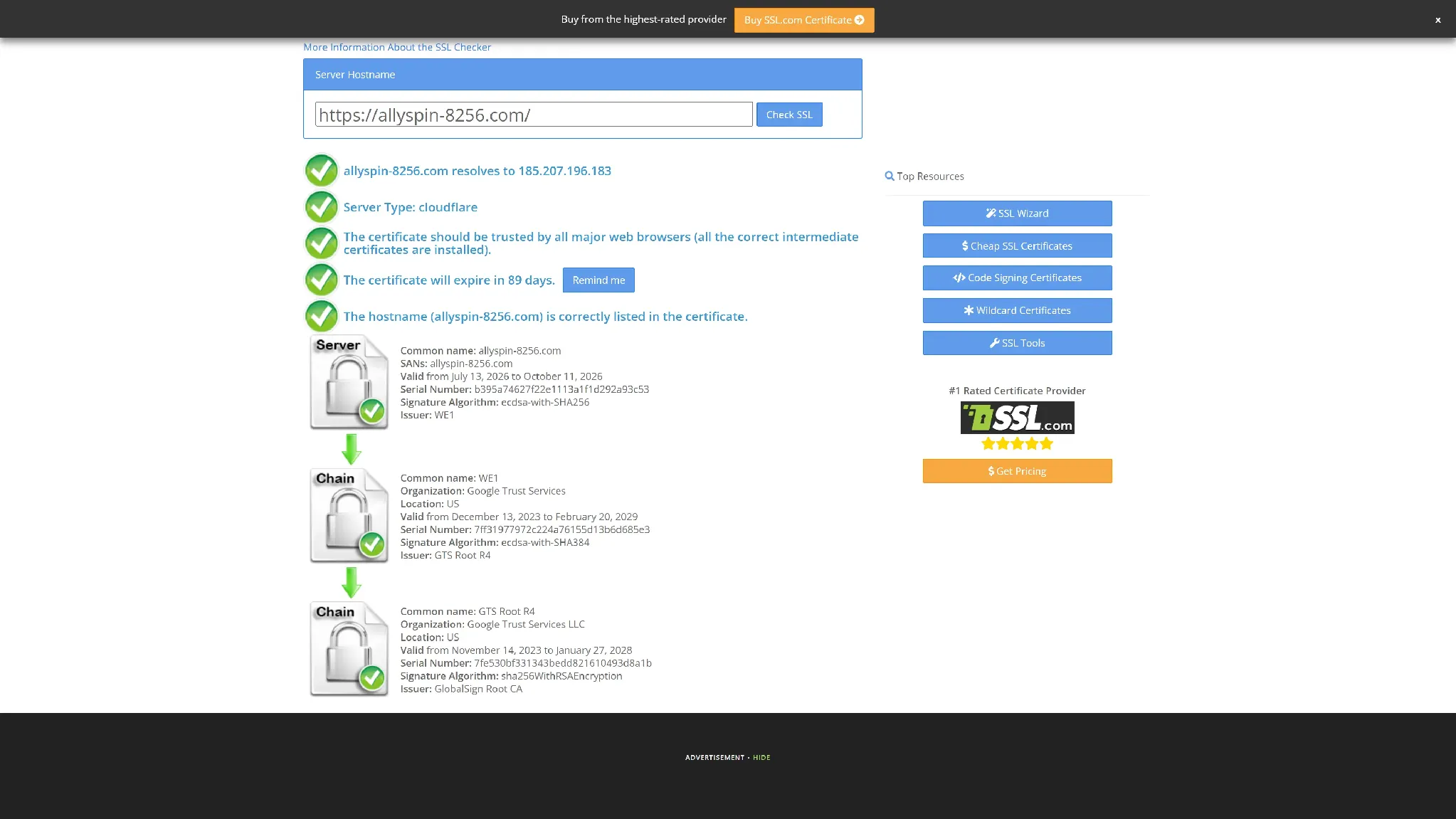 Az Allyspin SSL-titkosítása Az Allyspin SSL-titkosítása