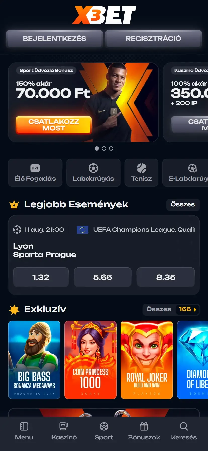 Az X3bet mobilon