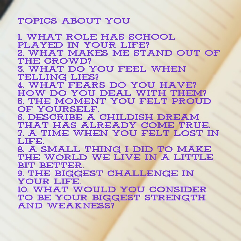 Topics about You