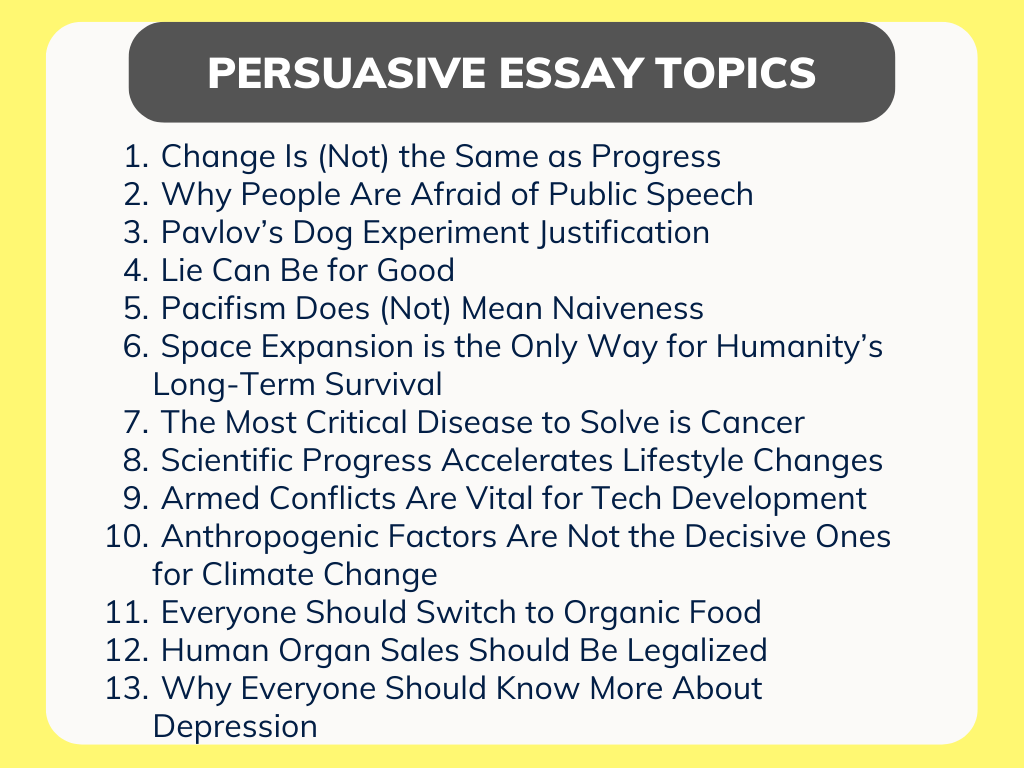 easy essay topics persuasive