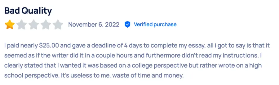 CheapestEssay customer review