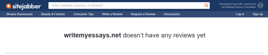 Sitejabber's review on WriteMyEssay