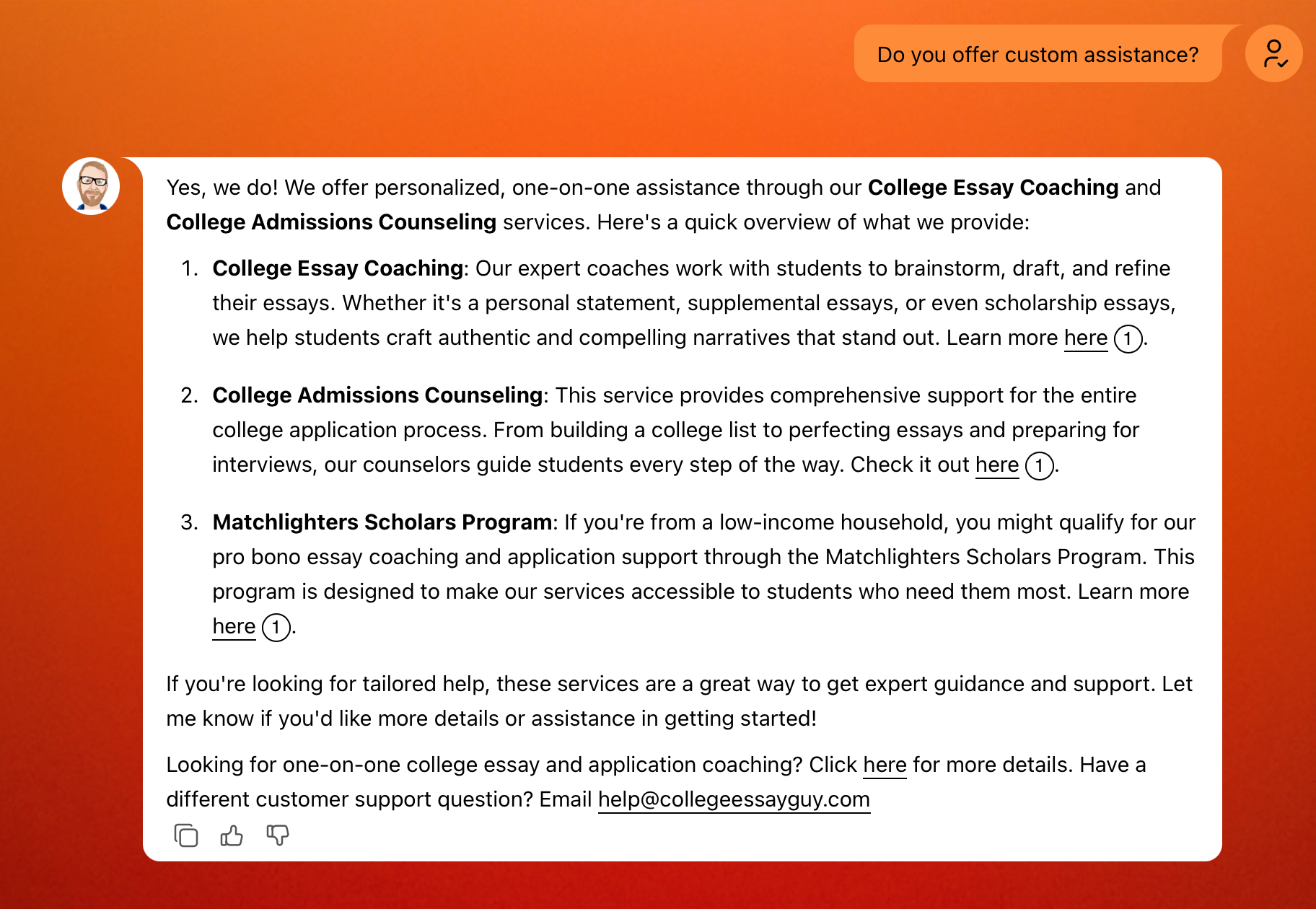 college essay guy customer support