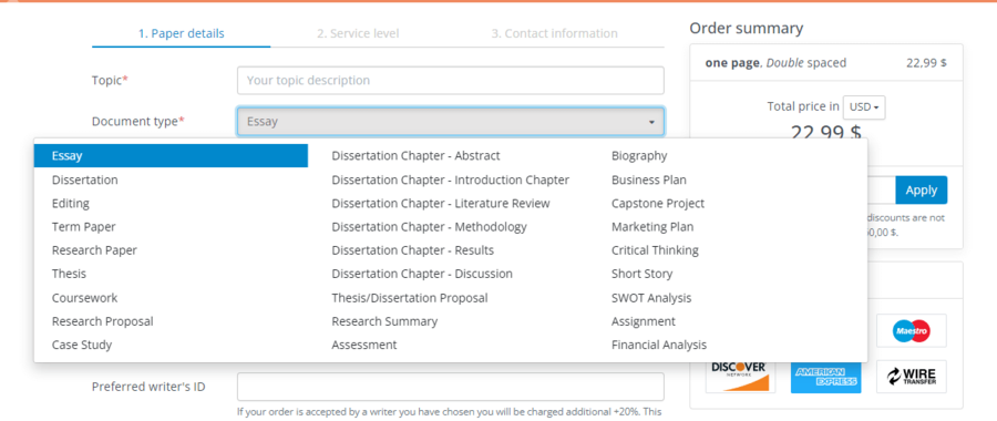 types of papers at a-writer.com