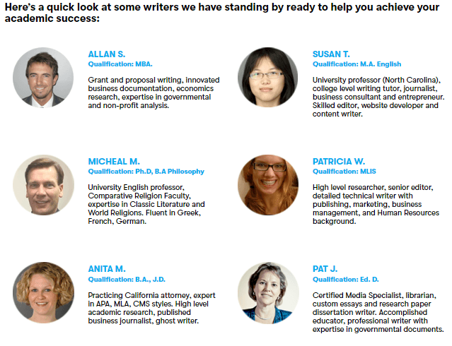 MyPerfectWords writers' profiles