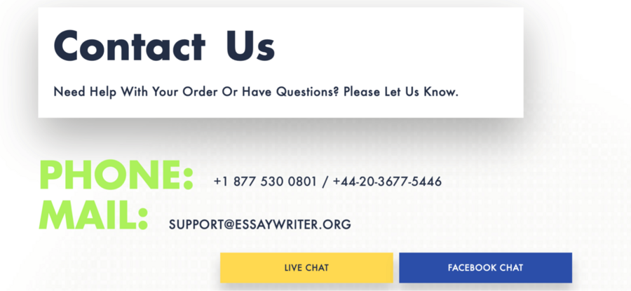 EssayWriter contact information
