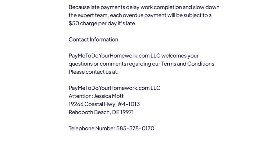 Paymetodoyourhomework Terms and Conditions