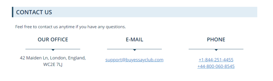 Buyessayclub support information