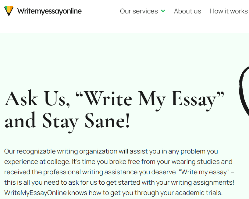 Writemyessayonline main page