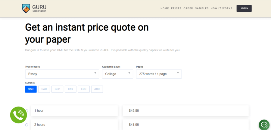 dissertationguru Pricing and Deadlines