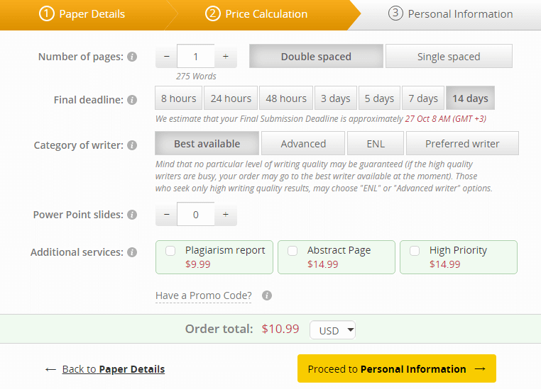 ExpertWriting order form