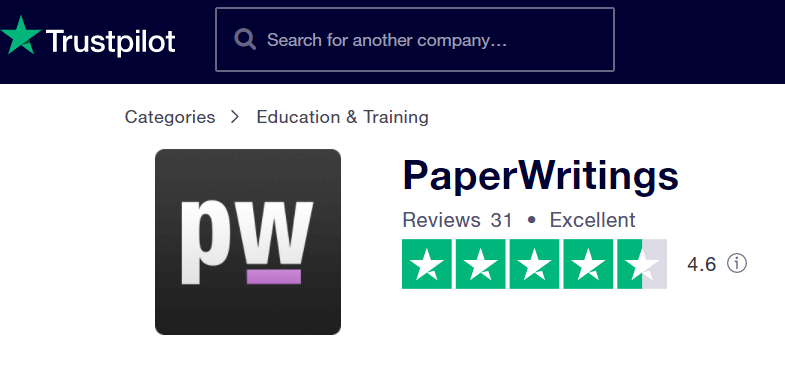 PaperWritings review on Trustpilot