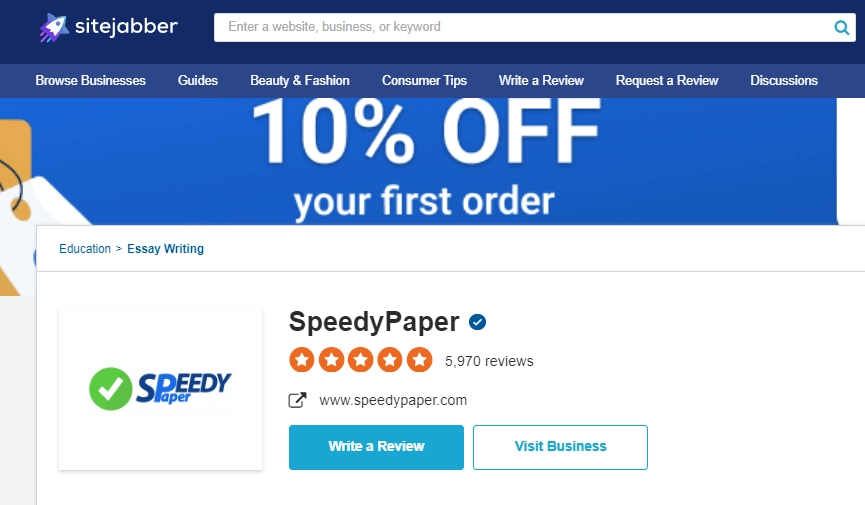Speedypaper Sitejabber review