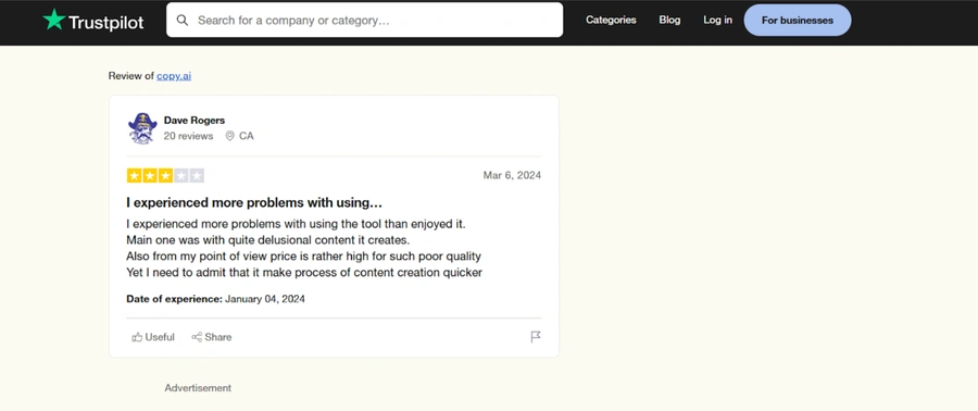copy ai online reputation