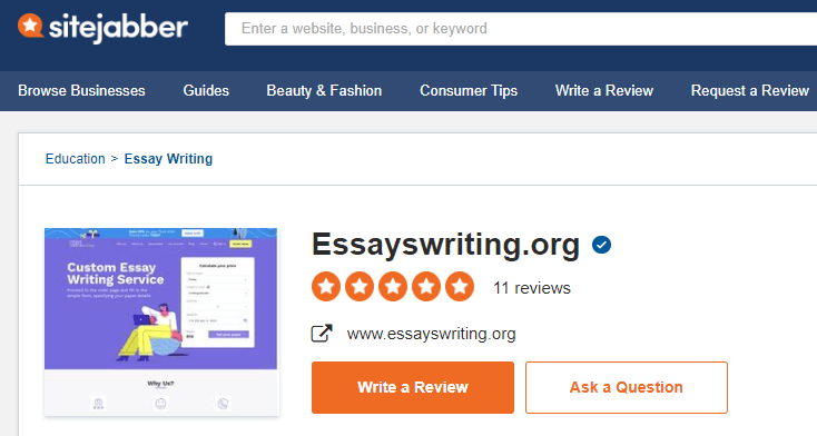 EssaysWriting reviews on SiteJabber
