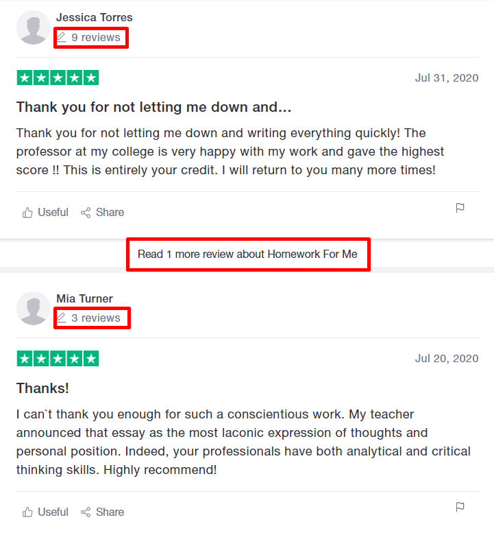 Homeworkfor.me reviews on Trustpilot