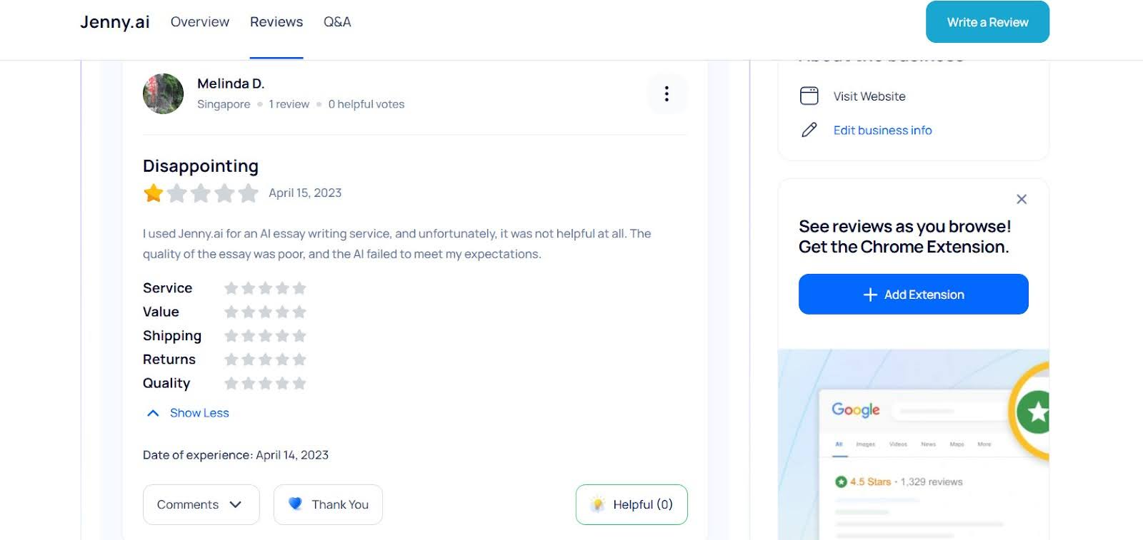 Jenni AI customer review