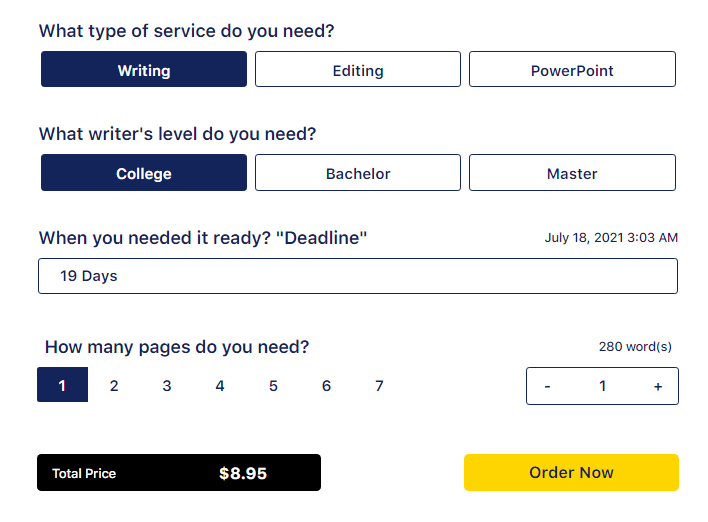 CheapestEssay order form