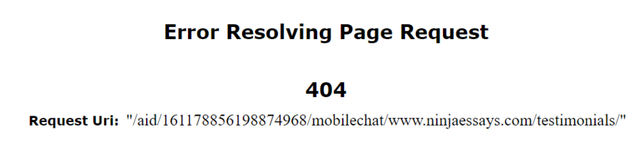Error resolving page request
