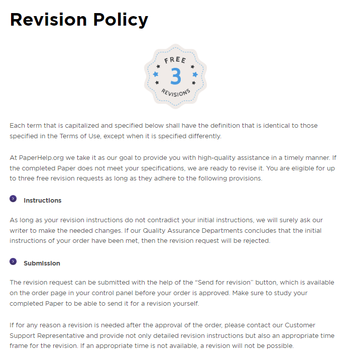 Paperhelp.org revision policy