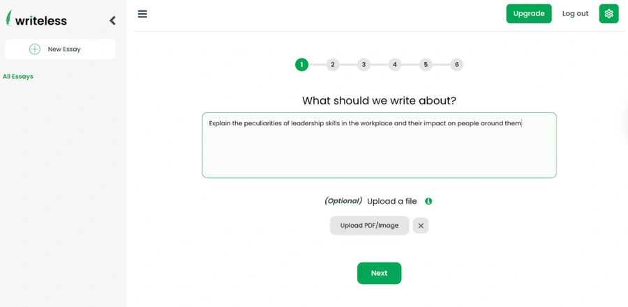 writeless ai writing process