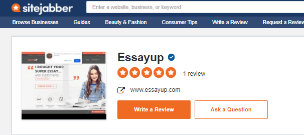 Essayup review on SiteJabber