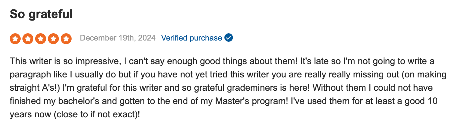 GradeMiners customer review